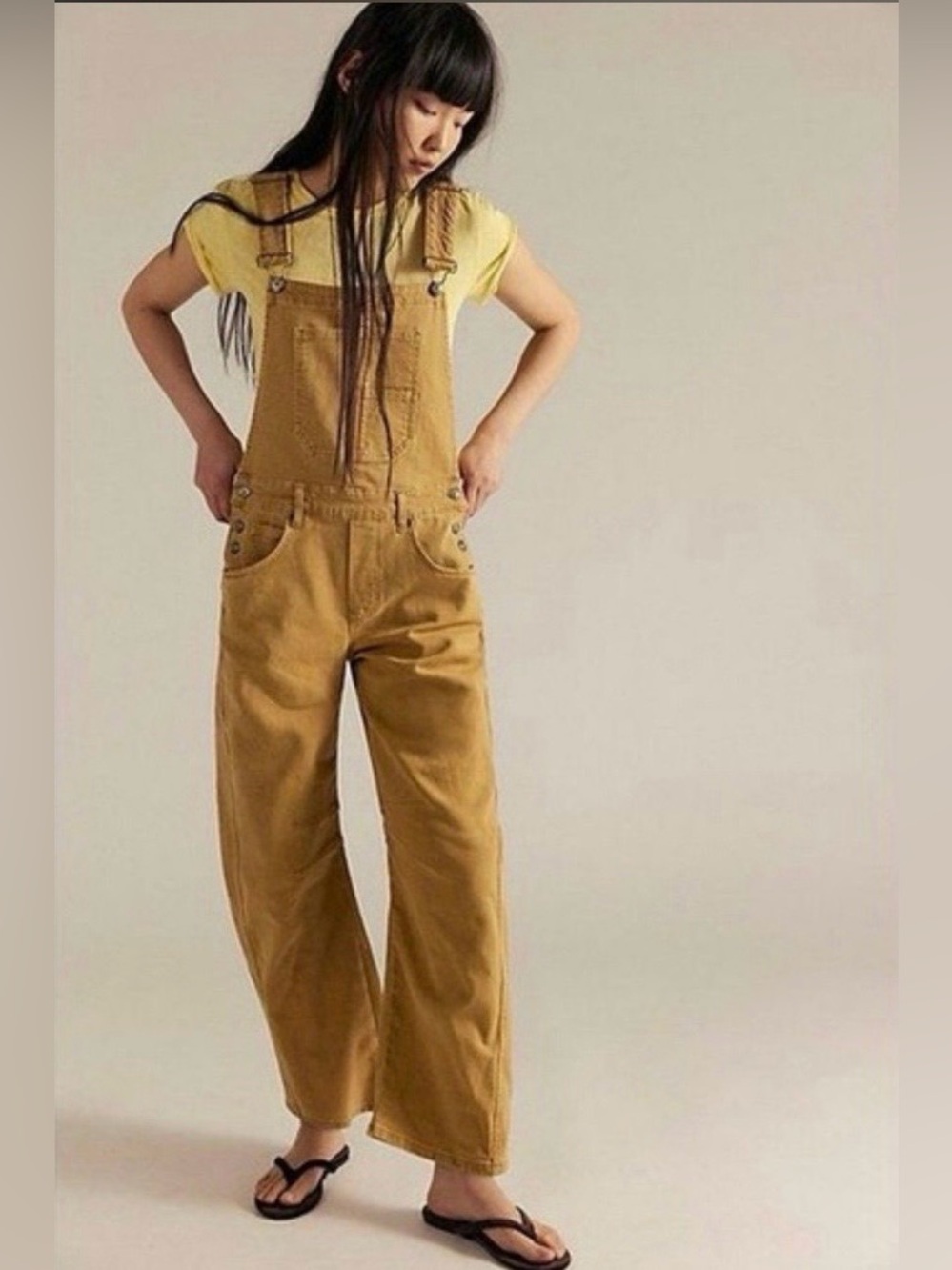 Free People We The Free Good Luck Barrel Overalls
